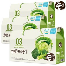 [KT알파쇼핑]즙쟁이 양배추브로콜리즙 3박스 90포, 2.7L, 3개
