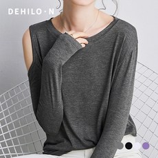 데일로엔 여성용 어깨 트임 포인트 긴팔 티셔츠