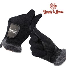 [데니스정품] 윈터 HAND COAT 겨울용 양손 방한골프장갑(블랙 블루 택1), 블랙, 1개