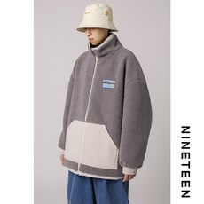 남여 공용 커플 뽀글이 양털 교복 양면 후리스 리버서블 자켓