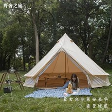 캠프타운 대형 럭셔리 빅돔 텐트 호박 차박 겨울 쉘터 투신 아웃도어 패밀리 몽골백 캠핑장, 16 600x600cm 매트