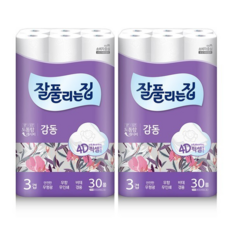 잘풀리는집 감동 롤화장지 25m, 30롤, 2팩