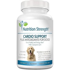  뉴트리션스트렝스 카디오서포트 강아지 항산화제 카르니틴 타우린 코큐텐 심혈관 120태블릿, 120츄어블태블릿 