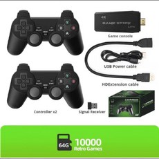 슈퍼패미콤 DATA FROG-레트로 비디오 게임 콘솔 2.4G 무선 스틱 4k 10000 휴대용 덴디 TV 용, 64G with 4 wireless, 03 64G with 4 wireless, 한개옵션1