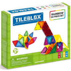 [해외]Tileblox Rainbow Multicolor Magnetic Tiles 60 Pieces, One Option