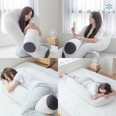 여름용 쿨 냉감 임산부 모찌 바디필로우 U자형 긴 베개, 냉감바디필로우_일반