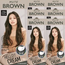 미쟝센 [헬로크림X블랙핑크] 헬로크림 8MB 뮤트브라운 (뉴트럴톤) 젤크림제형 헤어컬러, 7개, 매트브라운