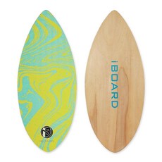 IBOARD 91.4cm(36인치) 스키퍼 스킴보드 고광택 코트 목재 스킴보드 초보자 청소년 및 성인 해변 스킴보드 3가지 색상 트랙션 패드 가능(옐로우)