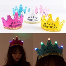 LED 램프 생일왕관, 3개, 푸치샤