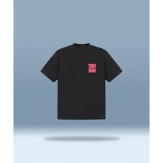 쿨 헤드 남여공용 오버핏 팀헤드 네온 반팔 티셔츠 블랙 핑크 JHTDX23128PIX