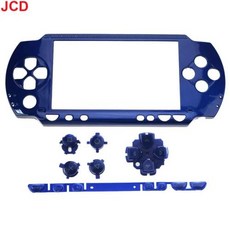 JCD 전면 하우징 쉘 커버 케이스 PSP1000 PSP 1000 게임 콘솔용 시작 단추 키 키트 교체 1 세트, 5) blue, 1개