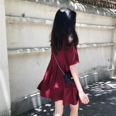 소울샵 프렌치시크 보이핏 볼륨 도찌 헵번풍 샤오홍 자 스윗 여성 숲 여름