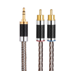 YYAUDIO-RCA 케이블 HiFi 스테레오 3.5mm 2RCA 오디오 AUX 잭 Y 분배기 TV PC 앰프 DVD 스피커 와이어, 01 1pieces_06 0.75m, 1개