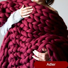 왕 손뜨개 담요 150x200cm 니트 소파블랭킷 자이언트 겨울 루피망고