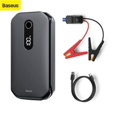Baseus 베이스어스 Pro 차량용 점프 스타터 CRJS03 12000mAh 자동차 방전/야간 비상등/보조배터리 겸용, 블랙