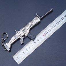 에메랄드 보루 지 밤 FORTNITE 주변 로켓 통 포 무기 금속 모형 저격하다 M4 곡괭이 병기, 17.5 센치 SCAR 소총 열쇠고리