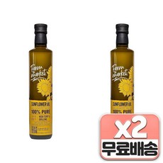 Farm to Market 드레싱 튀김에 적합한 100% 퓨어 해바라기 오일 압착 Expeller Pressed 100% Pure Sunflower Oil Perfect for, 4개, 500ml