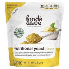 푸드얼라이브 Foods Alive 비강화 영양 효모 플레이크, 907g, 1개
