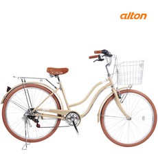 알톤 보뚜 L 2.0S 바구니 짐받이 여성용 클래식 자전거, 미조립, 보뚜L2.0S - 베이지