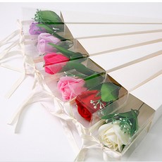 한송이 비누 장미 꽃 축하 선물 졸업식 기념일, 크림