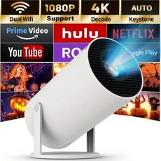 HY300 Pro 미니 휴대용 프로젝터 WiFi 6 BT 5.0 화면 조정 180도 회전 홈 비디오 4K260 ANSI 스마트