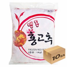 1박스) 냉동야채 홍고추 슬라이스 1kg x 10개입, 10개