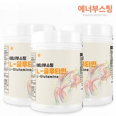[60일분] 에너부스팅 L글루타민 100% 파우더 분말가루 무맛, 3개, 300g