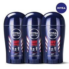 니베아 데오드란트 스틱 40ml(3개) (맨 드라이 임팩트), 3개, 40ml