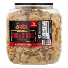 Utz Pork Rinds Original 우츠 포크라인즈 튀긴돼지껍질과자 510g, 1통