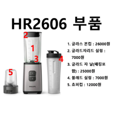 HR2606 믹서기 부품 전체 필립스 정품 (글라스 쵸퍼 실링 컵), 글라드자리드 실링 - hrd-1642