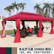 정원수 원두막 평상마루 정원별장 철골구조 포도틀 료칸타기 파라솔 야외, 3*6M. 6기둥] - 10CM 기둥