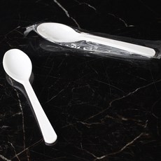 일회용수저 TY 170mm 흰색 1500개 위생수저 개별포장 단단한 스푼 배달 포장, 1개