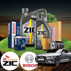 제네시스G70(~20) 2.2 디젤 지크 X7 5W30 LS 엔진오일필터세트 7리터, 1개, 7L