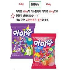 크라운 마이쮸 딸기+복숭아 사과+포도 328g x각1봉(총2봉), 2세트