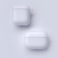 나인어클락 변색방지 애플 이어폰 TPU 무광 에어팟 케이스 + 수달 인형 키링 세트 무광 매트 Airpods 4 3 2 1 Pro Pro2nd Case 카라비너 포함, 에어팟4, 에어팟 케이스 단품, 1개