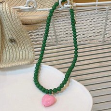 다왕 duZN202 빅 비즈 프린세스 하트 목걸이