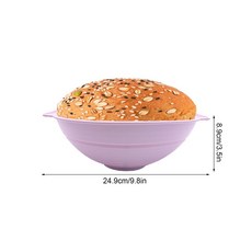 만들기 타원형 반죽 위커 교정 실리콘 사워도우 바네톤 안전한 발효 바구니 라운드 오븐, round purple, 1개