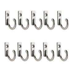 10x 아연 합금 코트 후크 빈티지 브론즈 행거 작은 벽 후크 입구 고리, 은, 22*18mm, 1개