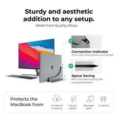 Ascrono 수직 도킹 스테이션 허브 번들 애플 맥북 에어 2022 M2.. 정품보장, Docking Station Only, MacBook Air (M2