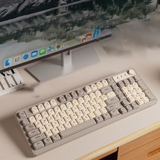 M1W 키보드 몬스긱M2 알루미늄키보드 M1W키보드 화이트 백라이트 무선 블루투스 풀 사이즈 및 마우스 노트북 태블릿용, 없음, 없음, 1.Keyboard Only
