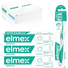 elmex 치약 센시티브 민감한 치아 75ml 3묶음, 엘멕스 센시티브75ml 3개 칫솔 1개