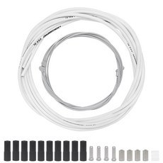 5MM 로드 바이크 MTB 자전거 브레이크 4MM 케이블 세트 하우징 드레일러 시프트, White cable