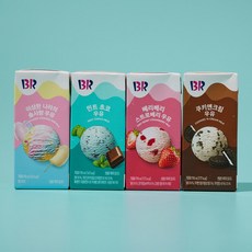 배스킨라빈스 우유 5종 24팩(190ml) (메롱멜론쿠키앤크림 이상한나라의솜사탕 스트로베리 민트초코 등), 스트로베리 24팩