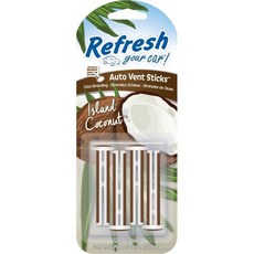 차를 새로 고치다 E300908700 통풍 스틱 팩당 4개 아일랜드 코코넛 향, Island Coconut, 4 Count (Pack of 1)