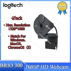 화상캠 핸드폰헤드셋 Logitech-100% 오리지널 Brio 300 HD 웹캠 라이브 온라인 클래스 카메라 컴퓨터 1080P, 03 Black