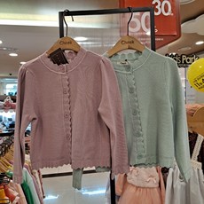 치크 여아 러블리 보송보송 심플한 스칼럽 가디건 CKCK20N5G