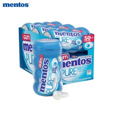 Mentos Pure Fresh Chewing Gum 멘토스 퓨어 프레쉬 츄잉 검 프레쉬 민트 50개입 6팩, 6개