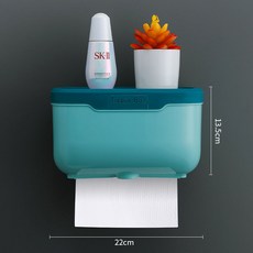 화장실 휴지통 화장실 휴지걸이 벽걸이식 휴지통 펀치 면제 창의 방수 휴지걸이, 516D 블루+블랙 라지, 1개