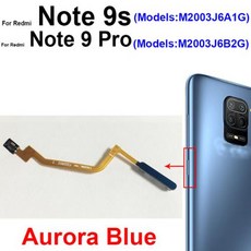 홈 버튼 플렉스 케이블 샤오미 레드미 노트 9 9S 9 프로 노트 10 프로 4G 5G 지문 전원 버튼 터치 센서 플렉스 리본, 3) Note9s 9Pro Blue