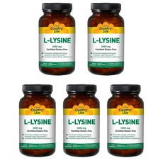Country Life 컨트리라이프 L 라이신 1000mg, 250정, 5개